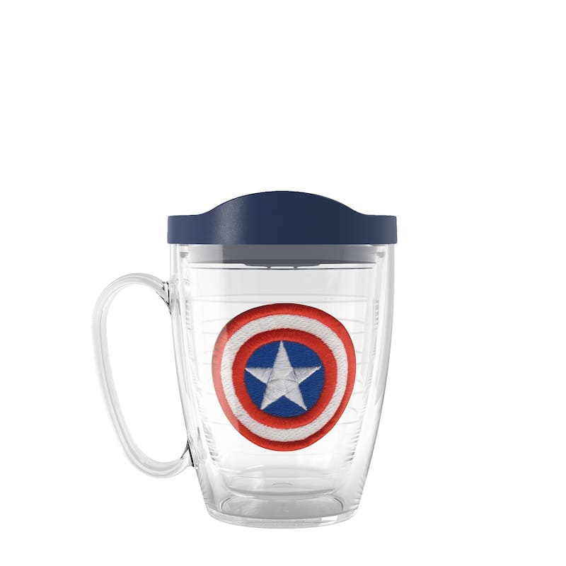 Tervis Marvel Captain America Icon Made in USA Double Walled Insulated Travel Tumbler, Classic - 16oz Mug - 16oz Mug