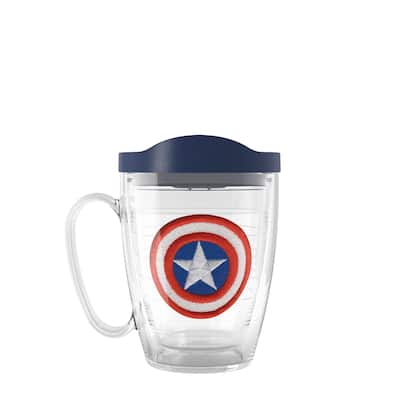 Tervis Marvel Captain America Icon Made in USA Double Walled Insulated Travel Tumbler, Classic - 16oz Mug
