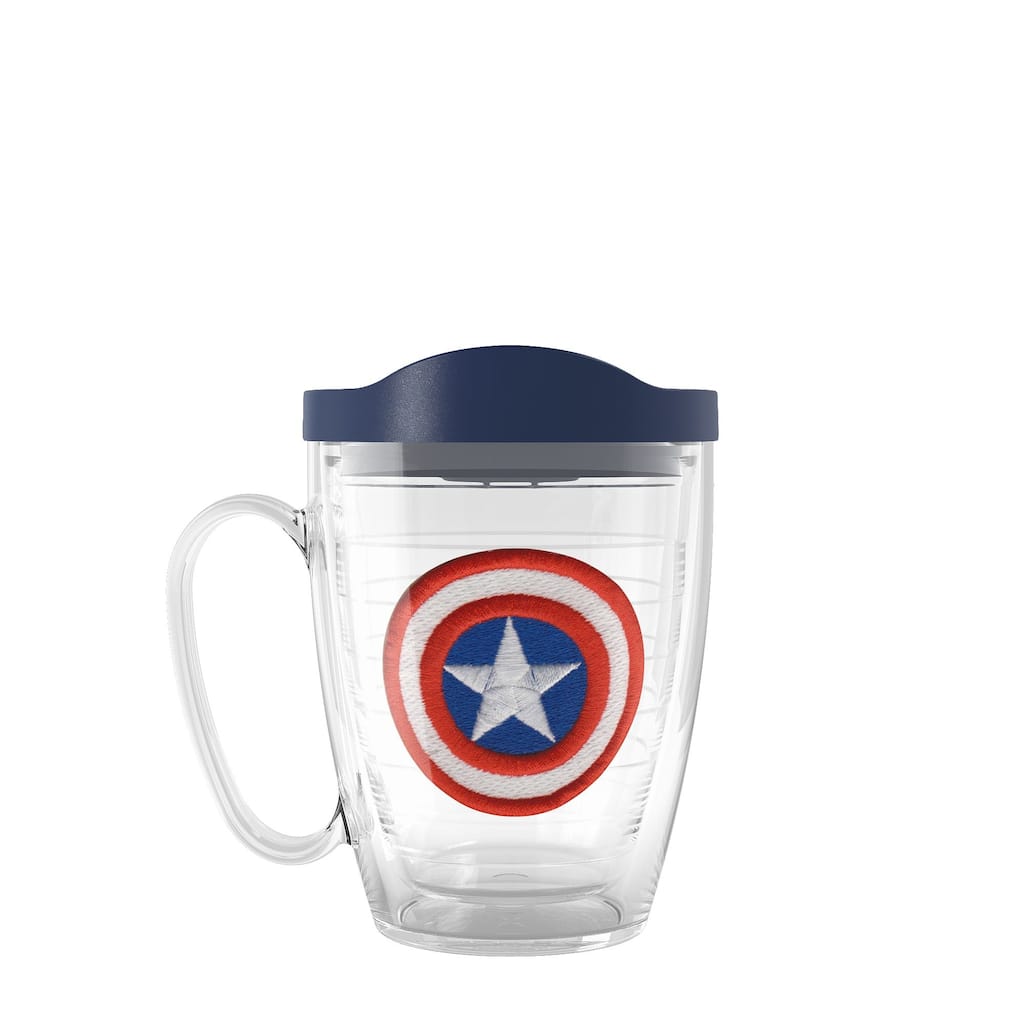 Tervis Marvel Captain America Icon Made in USA Double Walled Insulated Travel Tumbler, Classic - 16oz Mug