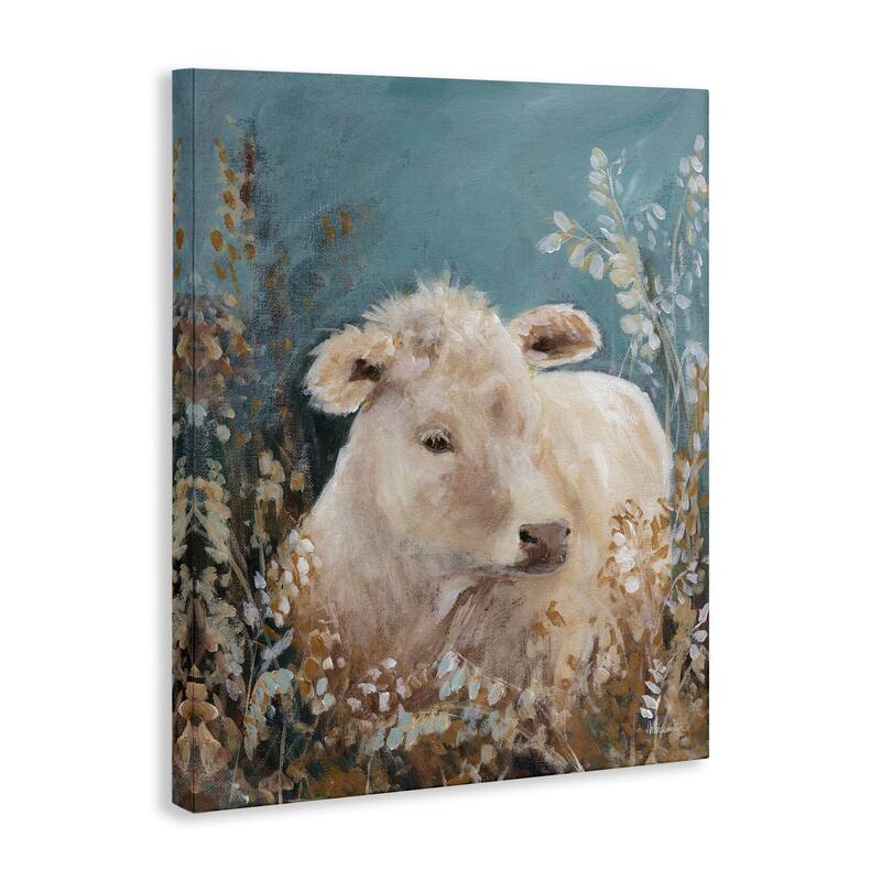 Stupell Soft Cattle Amongst Florals Canvas Wall Art Design By Amanda Hilburn