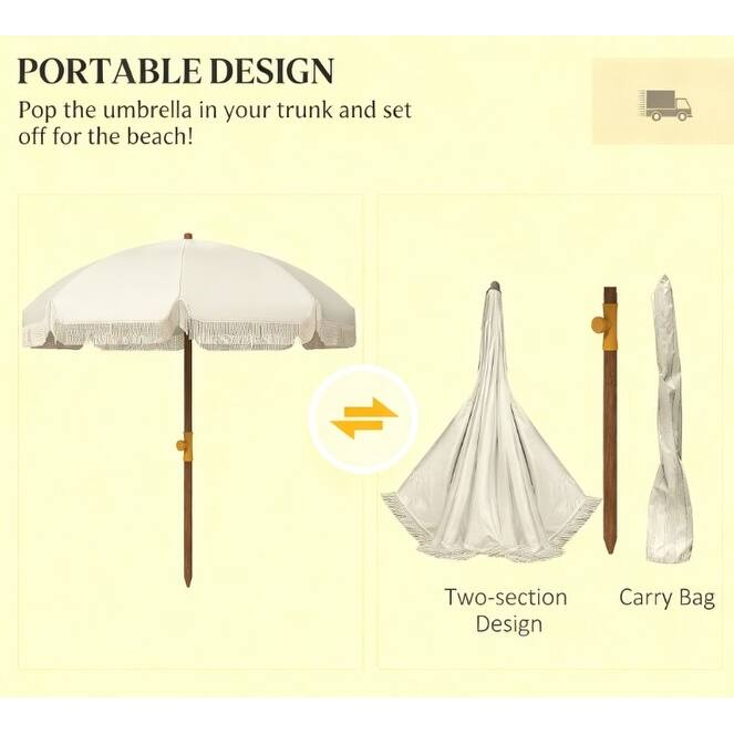 GDFStudio Outdoor Isolde Polyester Metal Beach Umbrella with UV Protection and Vented Canopy