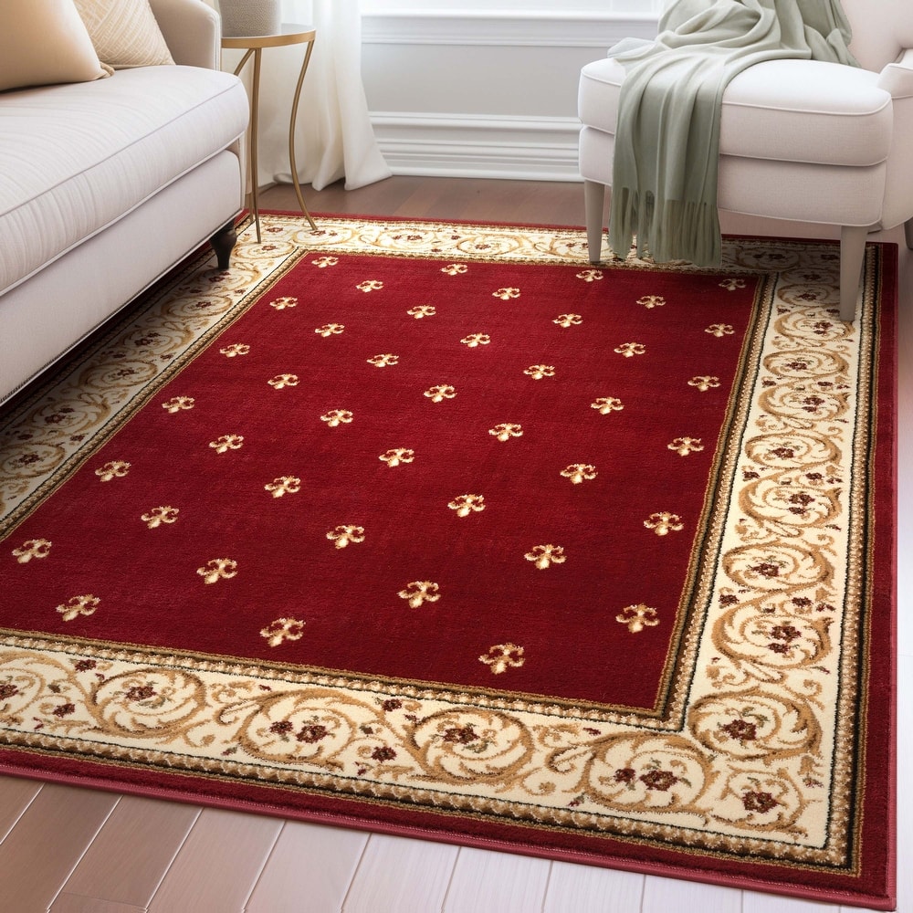 Well Woven Barclay Fleur De Lis Traditional Oriental Living Room Rug