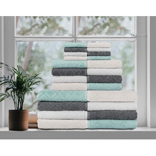 Luxury Larue Jacquard Diamond Bath Towel Pc Towel Set On Sale