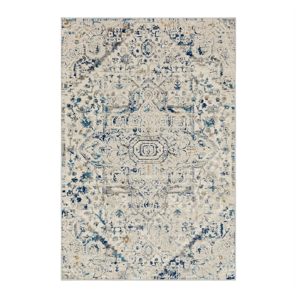 Mohawk Home Paris Floral Ornamental Medallion Woven Area Rug