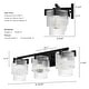 preview thumbnail 5 of 5, Hunter + Jasmine Roth Ontario Ribbed Glass 3-Light Bathroom Vanity Wall Light - Modern Transitional - Damp Rated