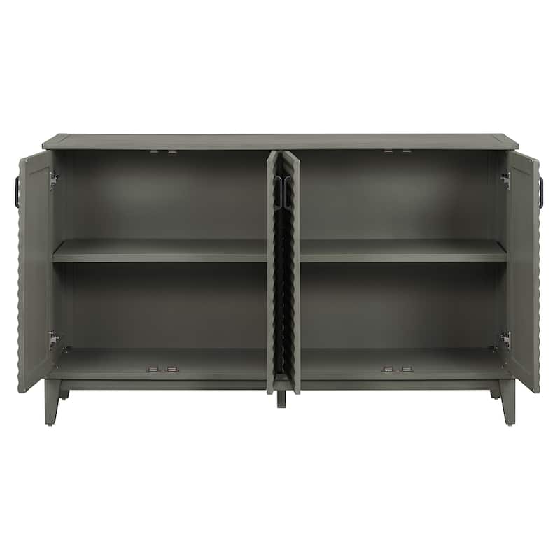 Antique Gray Sideboard Buffet Cabinet Console Table
