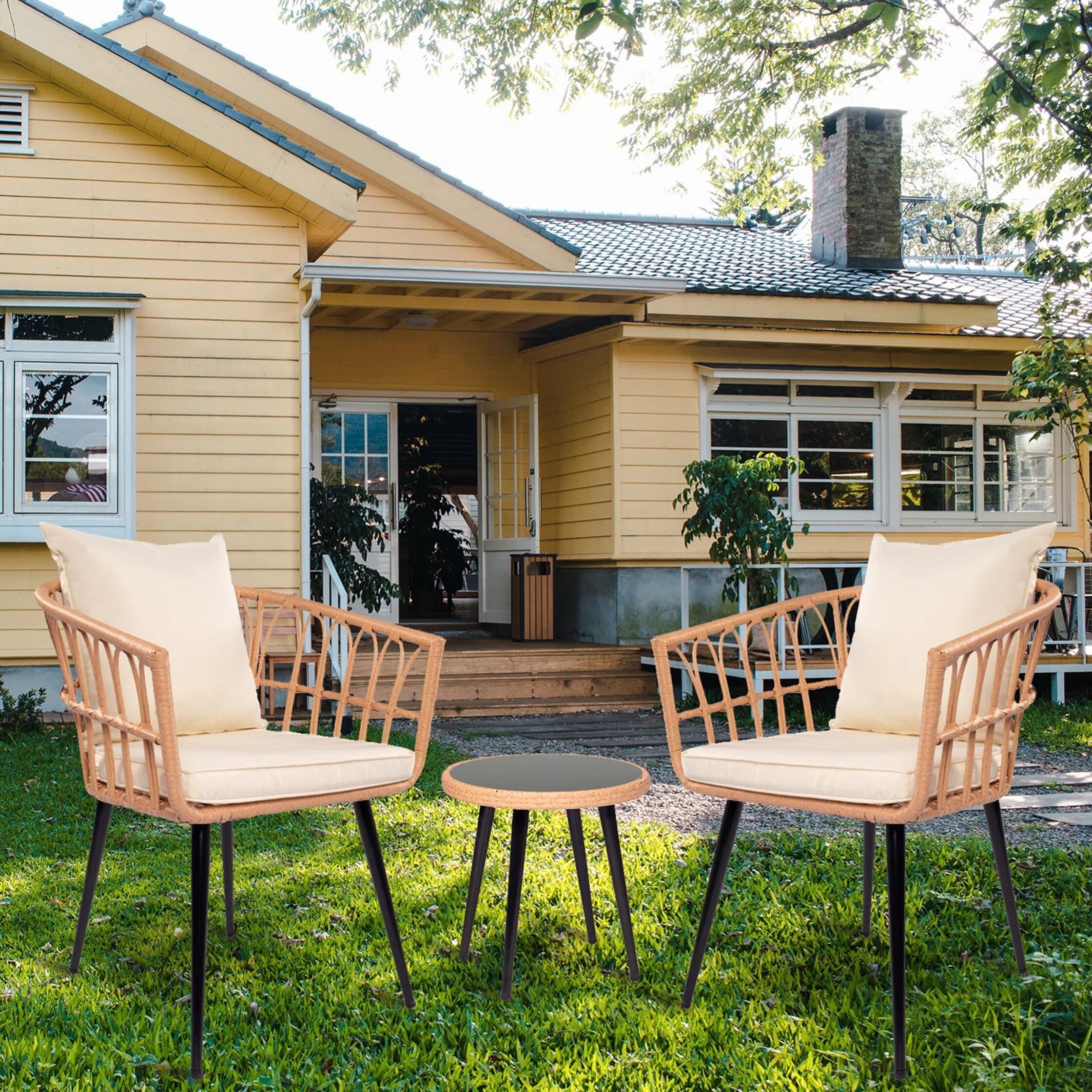 Patio bistro set with cushions cheap