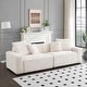 preview thumbnail 7 of 15, Oaks Aura 104.72in. 4-seat Large Sofa With Throw Pillows, Modern Corduroy Fabric Multicolour Choice Couch Beige