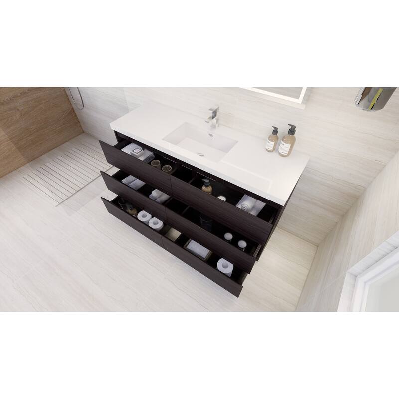 Aron 60'' Freestanding Vanity with Single Reinforced Acrylic Sink