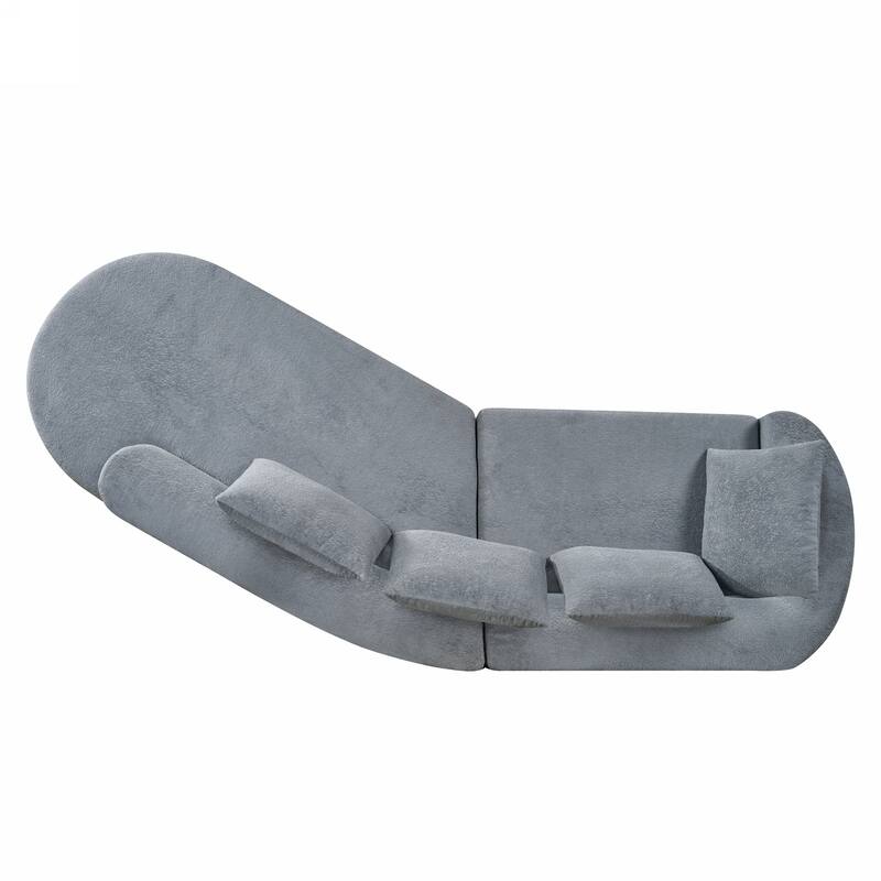 116" Curved Sectional Sofa with Chaise Lounge - High-Density Sponge Cushions, 2-Piece Set, Right-Hand Facing, Fully Assembled