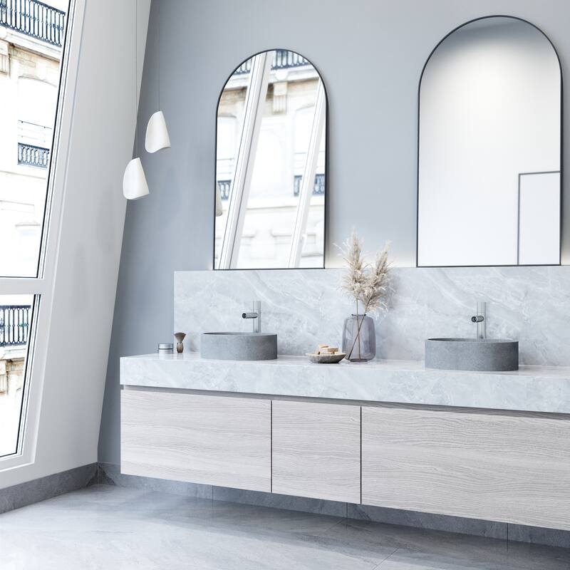 Vigo Concreto Stone 15-3/4" Oval Concreto Stone Vessel Bathroom Sink