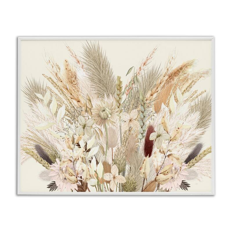 Stupell Natural Wheat & Country Herbs Framed Giclee Art Design By Val Rhodes - 14 x 11 - White