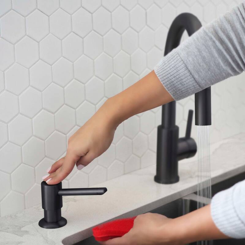 STYLISH Pull Down Kitchen Faucet + Soap Dispenser - Matte Black Finish