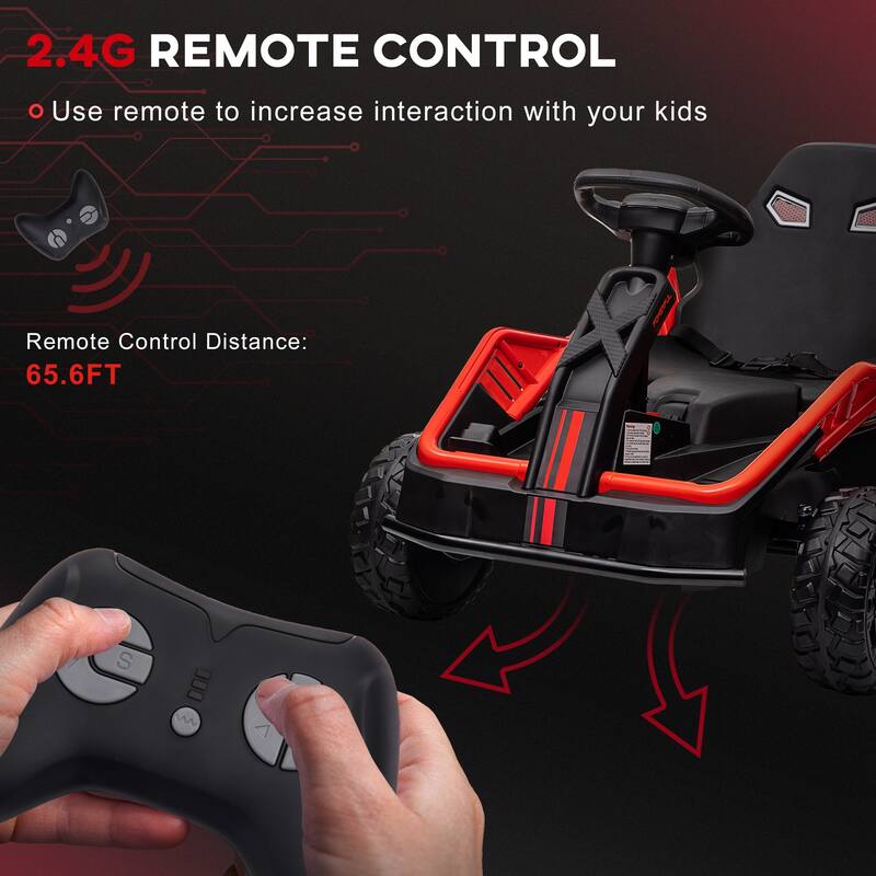 24V Electric Kids Ride-On Car with Remote Control - Dual Motor, Spring Suspension, Horn, Music, LED Lights for Ages 3-8