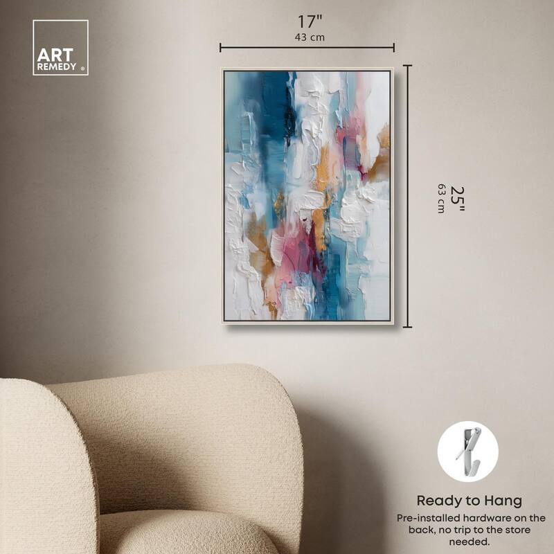 Petal Pink and Ocean Blue I Canvas by Art Remedy