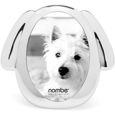 Nambe Dog Picture Frame - 3" x 5" - Silver