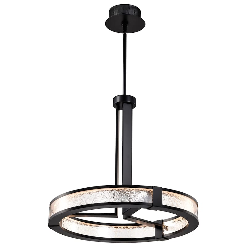 Darrow 24 Inch LED Pendant Matte Black Acrylic Panels - Matte Black