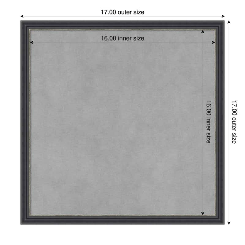 Amanti Art Stylish Black Narrow Framed Magnetic Board - Board Size 16x16