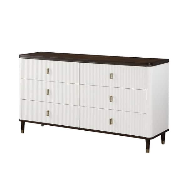 6 drawer dark brown and white dresser Drawers Wooden with Metal Handles in - Bed Bath & Beyond Provides natural protection and