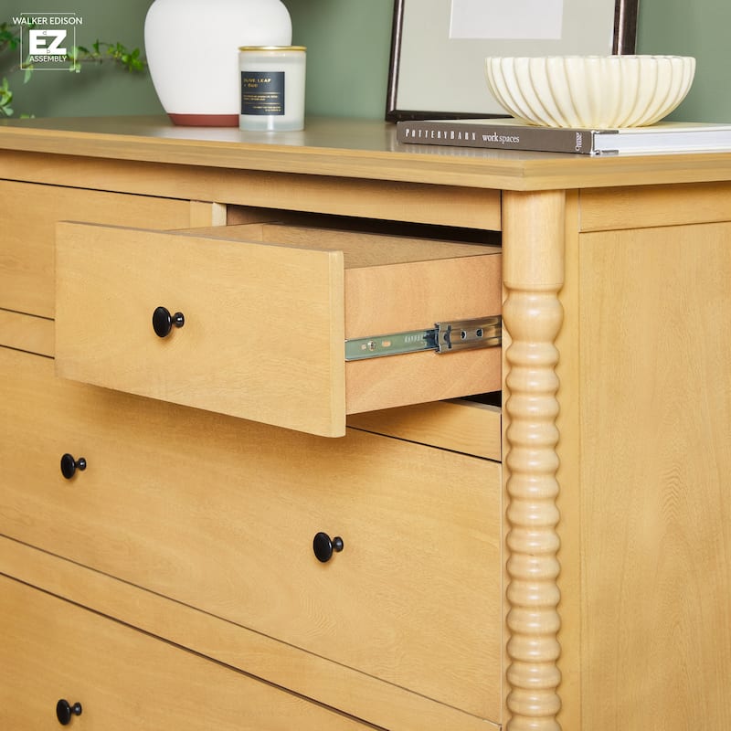 Walker Edison Easy Assembly 5-Drawer Dresser with Wood-Turning Detail