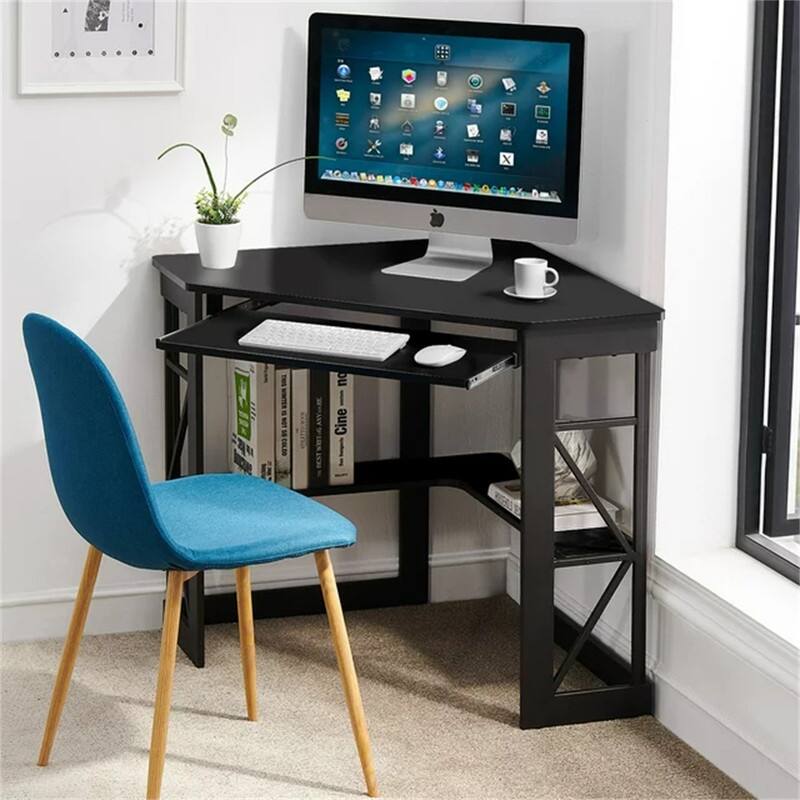 Corner Computer Desk with Keyboard Tray