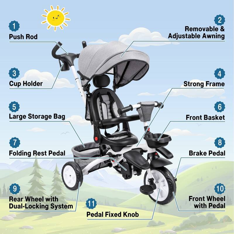 7 in 1 Baby Tricycle