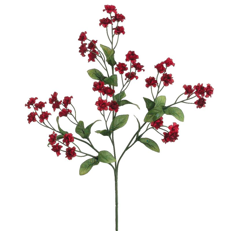 Double Baby's Breath Artificial Floral Spray - 19" - Burgundy