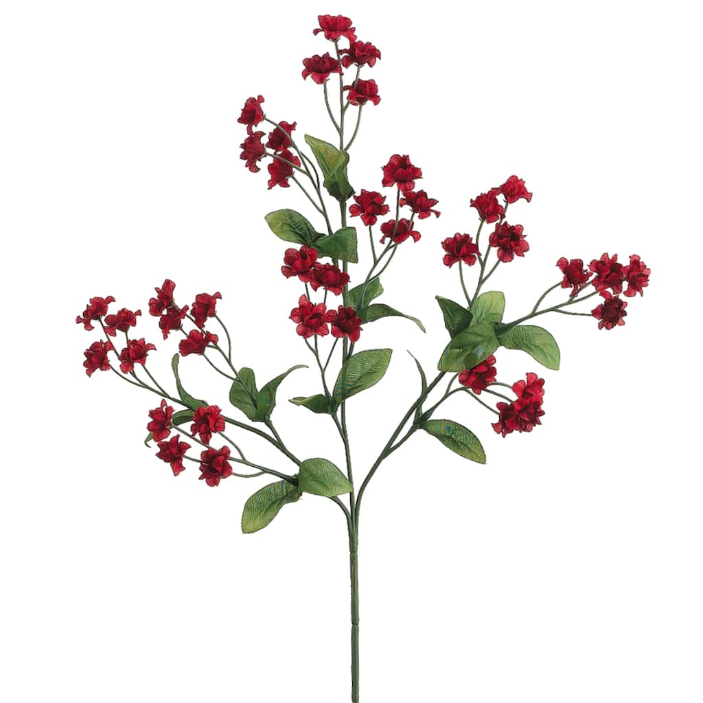 Double Baby's Breath Artificial Floral Spray - 19" - Burgundy