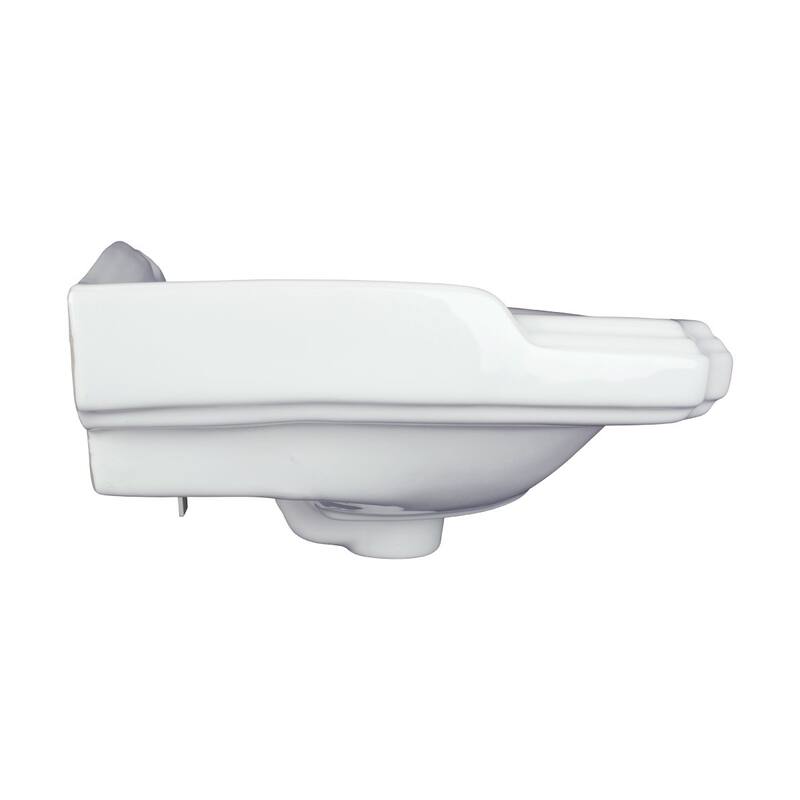 Portsmouth White Ceramic Corner Wall Mounted Sink 22" Floating Vessel Sink with Overflow (Faucet Not Included) Renovators Supply