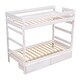 preview thumbnail 17 of 16, Twin over Twin Solid Wooden Frame Bunk Bed with 2 Drawers and Full-length Guardrail, Can Separated into Two Twin-size Beds