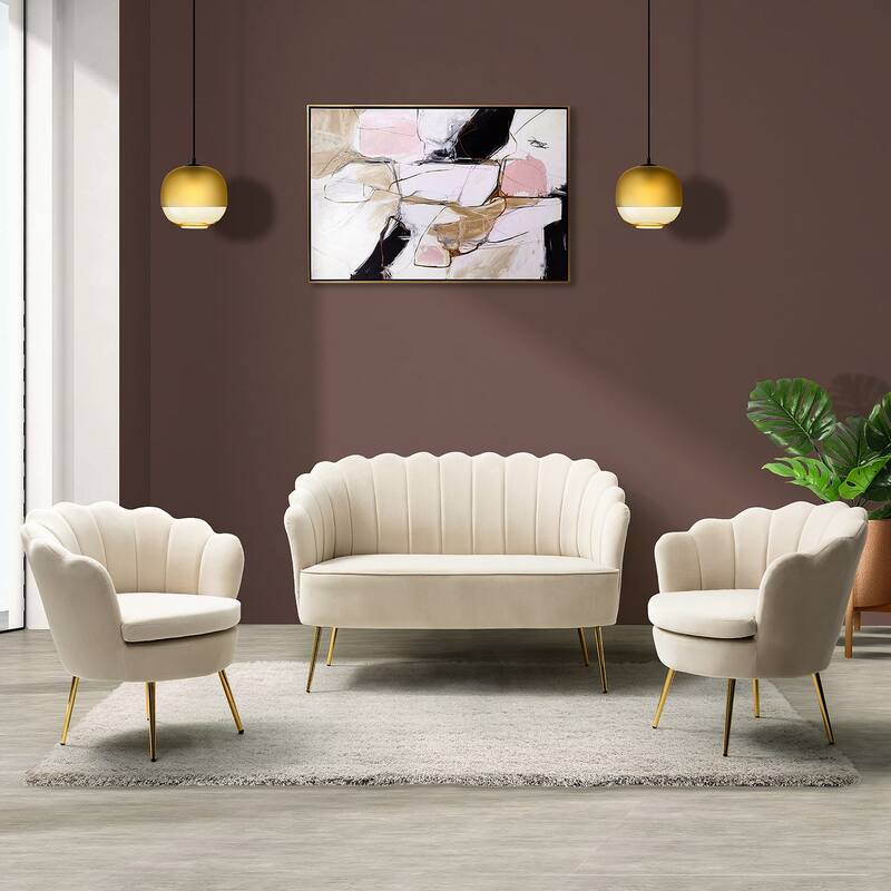 Xabier 52 in. 3 Piece Living Room Set by HULALA HOME - TAN
