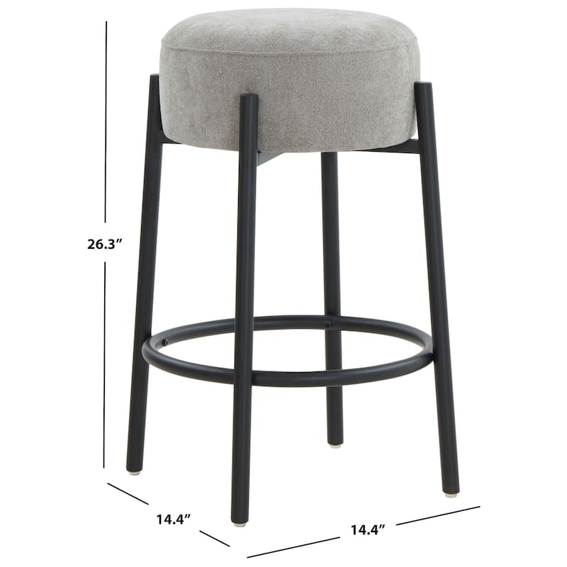 SAFAVIEH Couture Paisleigh Metal 26-inch Counter Stool - 17Wx17Dx26H - Grey/Black