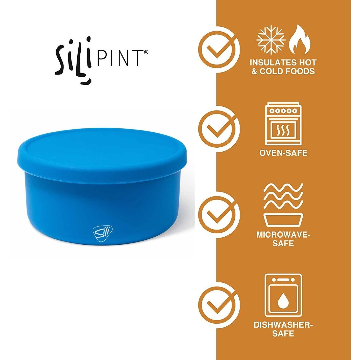 Silipint Silicone 30oz Lidded Bowls 2 Pack Deep Pool Unbreakable
