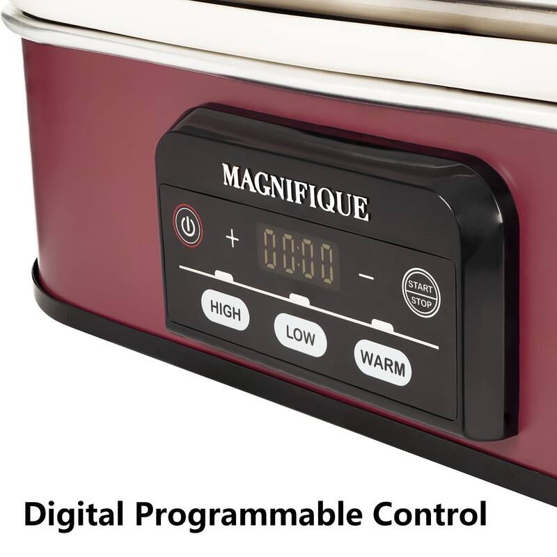 Red Digital slow cooker with Ceramic Inner Liner