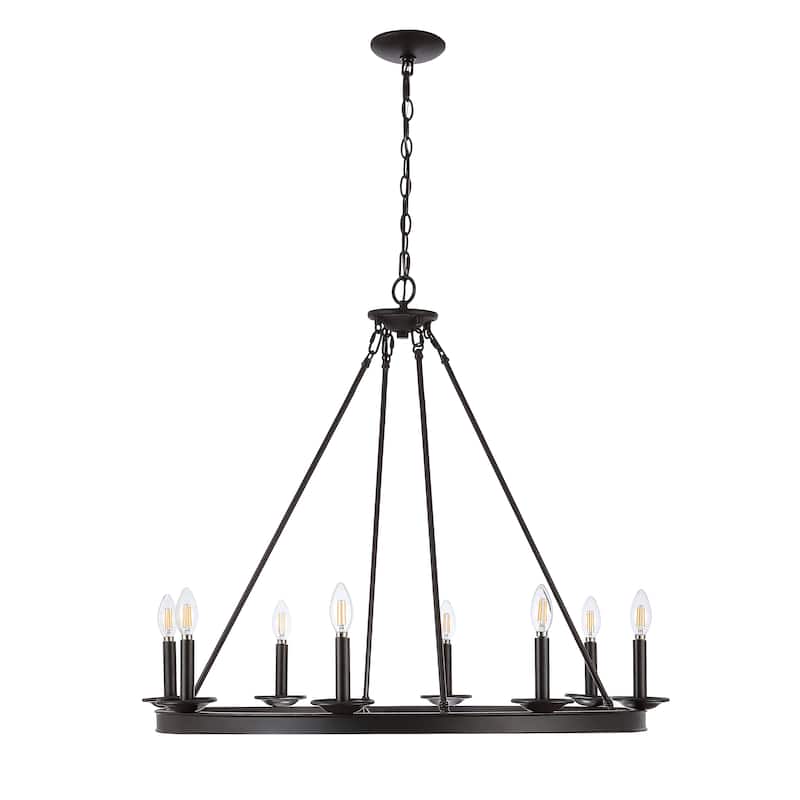 SAFAVIEH Sylvania Round 8-Light Chandelier - 34" x 34" x 33.5-105.5"