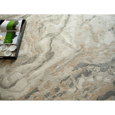 Cortero Handmade Hand Tufted New Zealand Wool Gray/Ivory Area Rug.