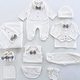preview thumbnail 7 of 8, White Newborn Homecoming Set with Black, Blue, Gray, or White Ties White and Gray