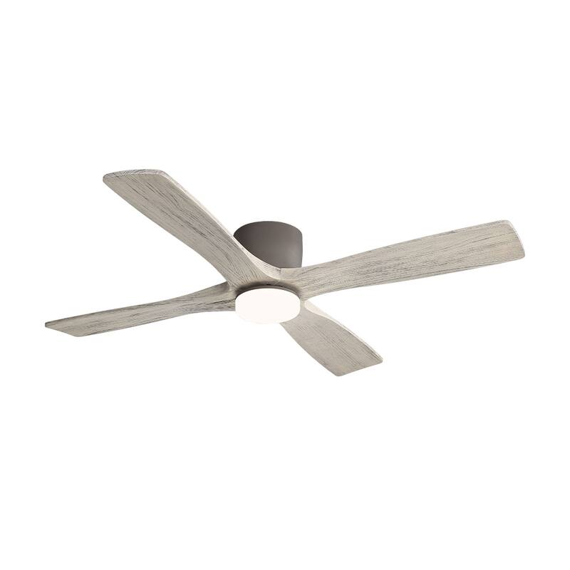 WINGBO 54" DC Flush Mount Ceiling Fan with Light and Remote