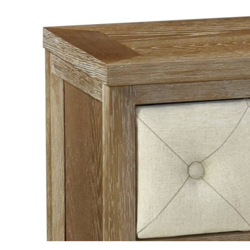 Brown/Beige 2 Drawer 16 in. W Nightstand with Sturdy Hardware and Ample Storage