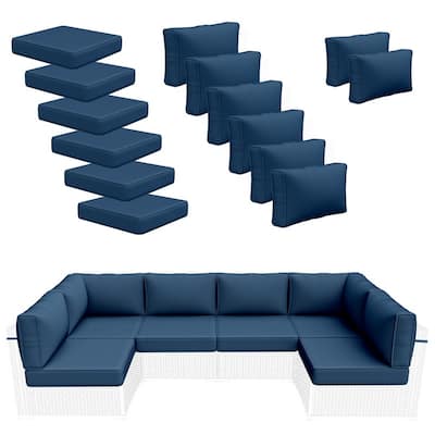 14 Piece Outdoor Furniture Replacement Cushions,Patio Seat Cushions