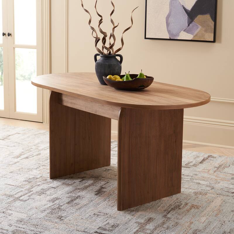 SAFAVIEH Norene Ribbed Dining Table - 62 In. W x 31.5 In. D x 30 In. H - 62"W x 32"D x 30"H