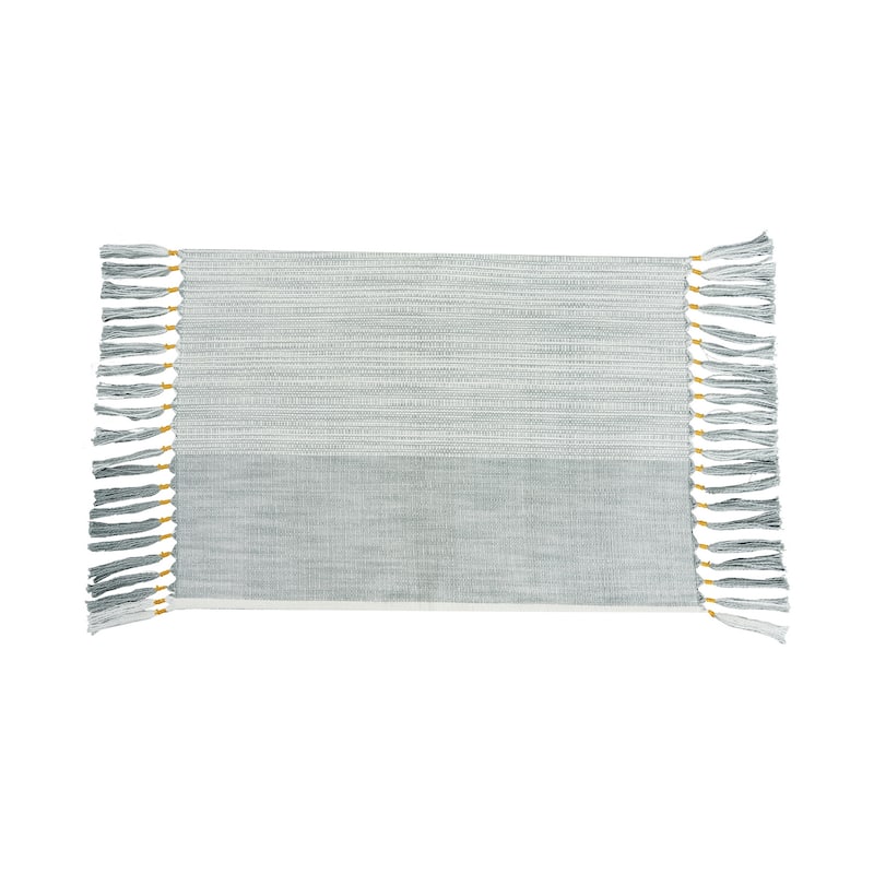 Kerbey Boulder Tasseled Placemats Set of 4 For Dining, 13" x 19"