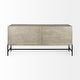 preview thumbnail 40 of 47, Arelius Light Brown w/ Black Metal Base 4 Door Glass Cabinet Sideboard - 70.0L x 18.0W x 32.0H