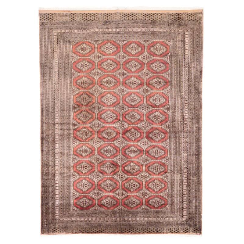 ECARPETGALLERY Hand-knotted Finest Peshawar Bokhara Red Wool Rug - 7'1 x 9'9