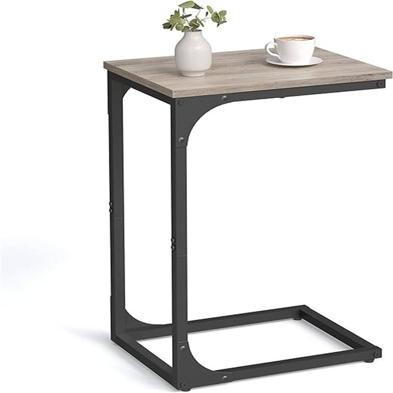 Small Side Table for Couch - Greige + Black