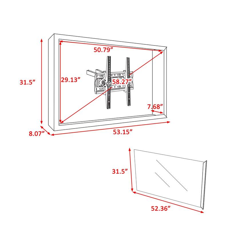 VEIKOUS 43" Outdoor TV Enclosure Weatherproof, Full Motion TV Bracket, All-Weather Protection