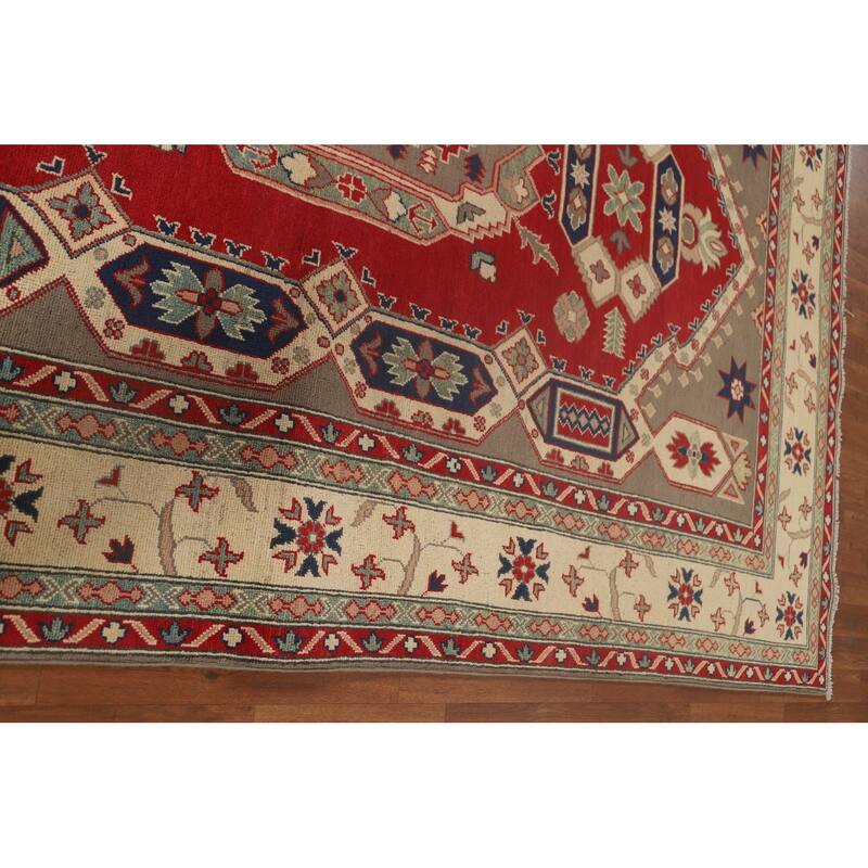 Red Kazak Oriental Area Rug Handmade Wool Carpet - 6'7" x 9'10"