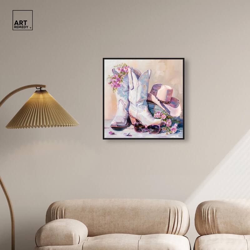 Spring Pink Cowboy Necessities Canvas by Art Remedy