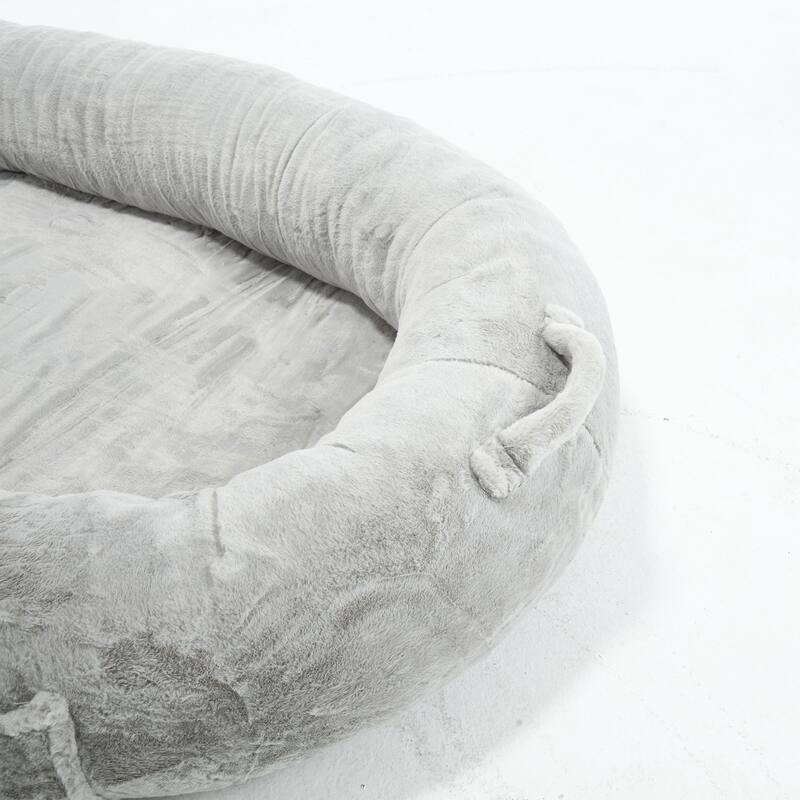 Human Dog Bed for Adult, Giant Extra Large Memory Foam Human Size Pet Bed for People, Fluffy Plush Dog Bed for Human