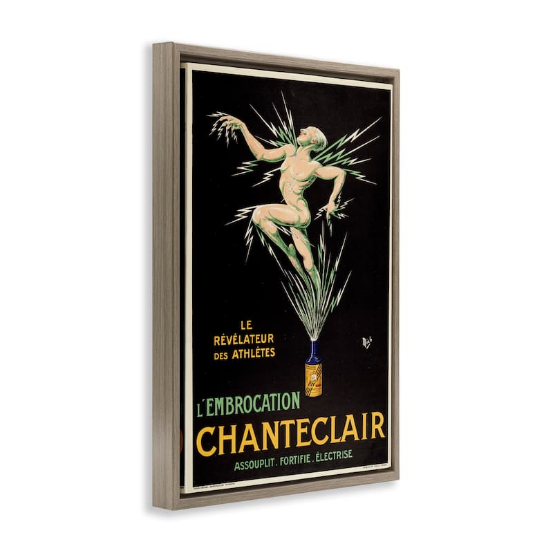 Stupell Vintage Chanteclair Wine Framed Floater Canvas Wall Art Design By Marcus Jules